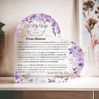 Targa Commemorativa In Legno Per Marito - Scritta 'Those We Love Don't Go Away' Con Piume E Cuori - Regalo Sentimentale Per Lutto