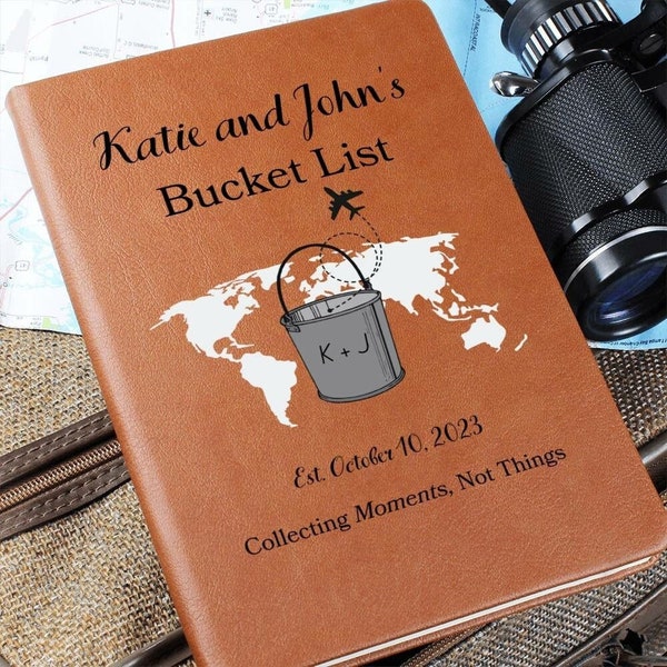 Bucket List Journal Gift For Couple Personalized Bucket List Notebook For Adventure Book Custom Travel Bucket List Custom Name Gifts