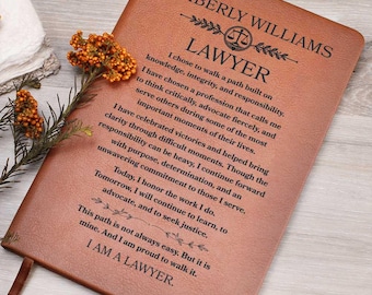 Personalized Lawyer Journal, Custom Name Notebook, Law Student Graduate Gift, New Attorney Keepsake, Gift For Paralegal, Law Student Gifts