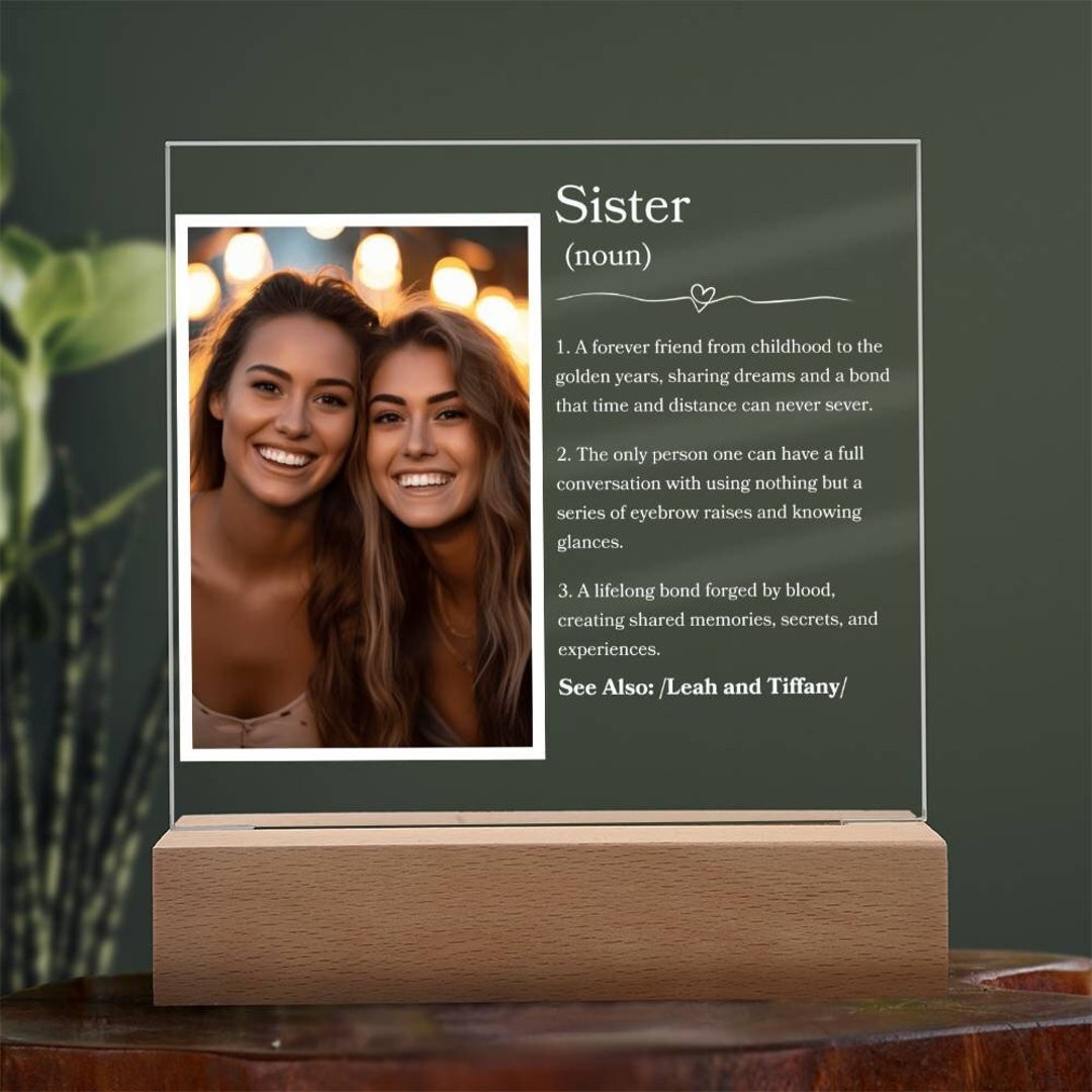 Sister Noun Definition Personalized Plaque for Sister Birthday Present