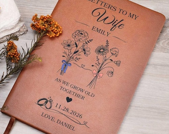 Letters To My Wife, Personalized Journal, Custom To Wife From Husband Gift, Unique Anniversary Keepsake For Wife, Wife Christmas Present
