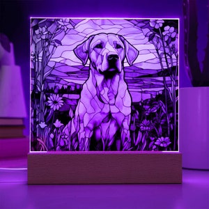 Labrador Retriever Faux Stained Glass Acrylic Plaque Gift For Dog Mom Gifts For Dog Person Gift For Pet Owner Gift For Dog Memorial Plaque