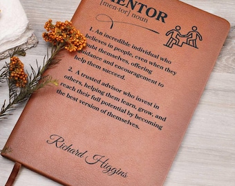 Mentor Personalisiertes Journal Geschenk für Mentor Danke Geschenk für Chef Geschenk für Führer Benutzerdefiniertes Notizbuch für Wertschätzung Andenken für Lehrer