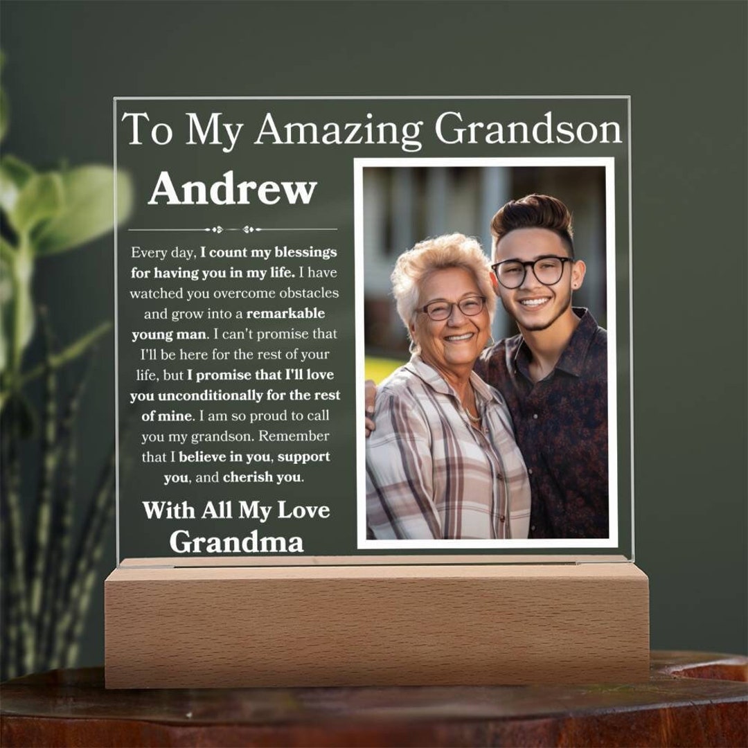 To My Grandson Personalized Plaque Gift From Grandma to Etsy