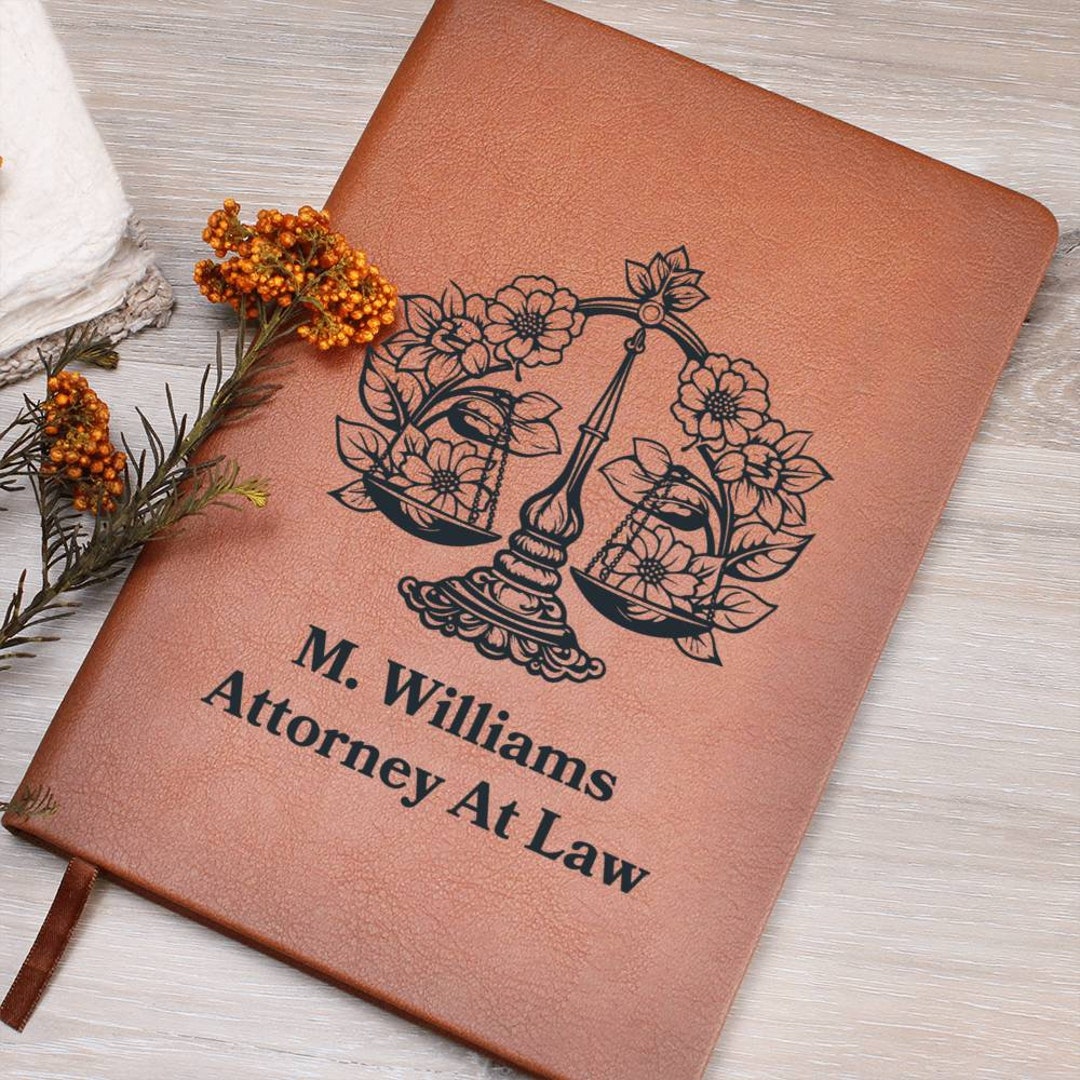 New Lawyer Gift for Lawyer Personalized Journal With Scales of Justice