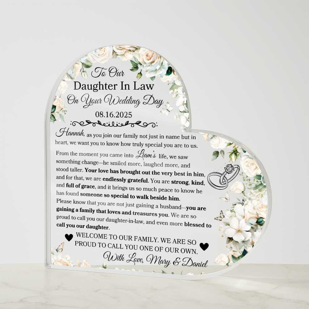 Daughter in Law Wedding Day Gift From Parents of the Groom to Bride ...
