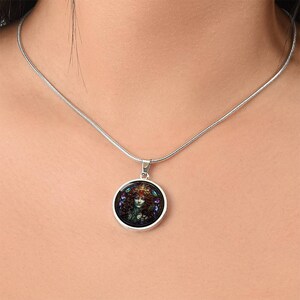 Medusa Faux Stained Glass Personalized Pendant Necklace For Greek Mythology Lover Gift For Birthday Present Medusa Jewelry Gifts