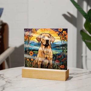 Labrador Retriever Faux Stained Glass Acrylic Plaque Gift For Dog Mom Gifts For Dog Person Gift For Pet Owner Gift For Dog Memorial Plaque