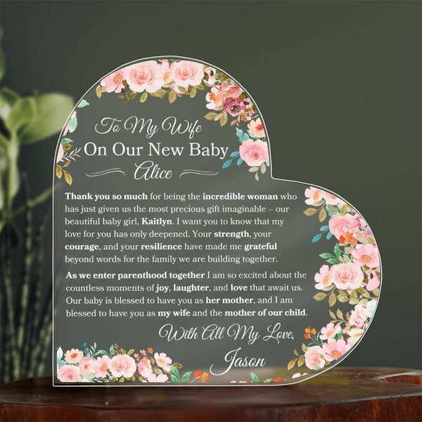 Push Present For Wife Personalized Plaque On New Baby Gift From Husband To New Mom Labor Gift Custom Push Gifts For New Parent Gifts For Her