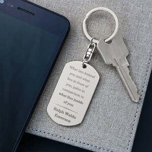 What Lies Inside Of You Ralph Waldo Emerson Inspirational Quote Personalized Keychain Gift For Graduation Gift For Son Birthday Gift For