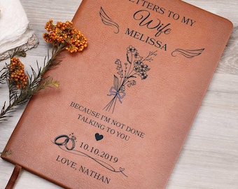 Custom Memorial Wife Journal, Personalized Letters To My Wife In Heaven Grief Notebook, Loss Of Spouse Keepsake, Gift For Grieving Husband