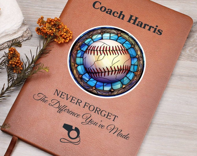Baseball Coach Personalized Journal For Coach Retirement Gifts For End Of Season Gift For Assistant Coach Custom Notebook For Birthday Gifts