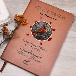 Cartas a mi esposa en el cielo Diario conmemorativo personalizado Regalo por la pérdida de la esposa Recuerdo para el duelo de viudos Cuaderno para Navidad