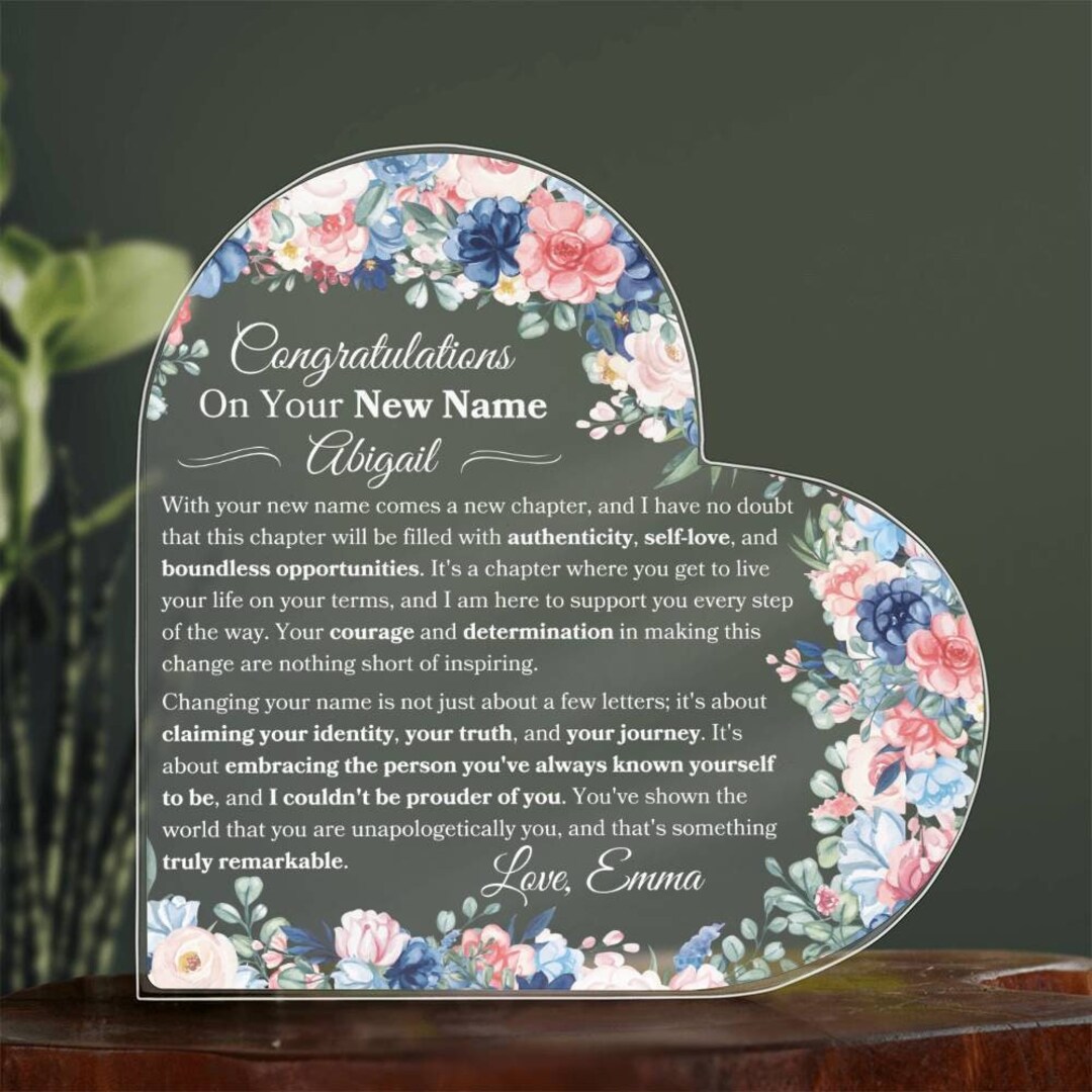 Transgender Name Change Gift for New Transition Transgender Etsy