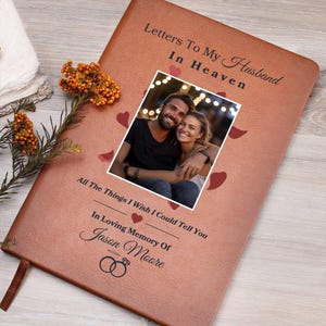 Diario conmemorativo personalizado por la pérdida del marido, regalo para viuda, recuerdo de la pérdida del marido, cartas de recuerdo para el marido, libro de duelo