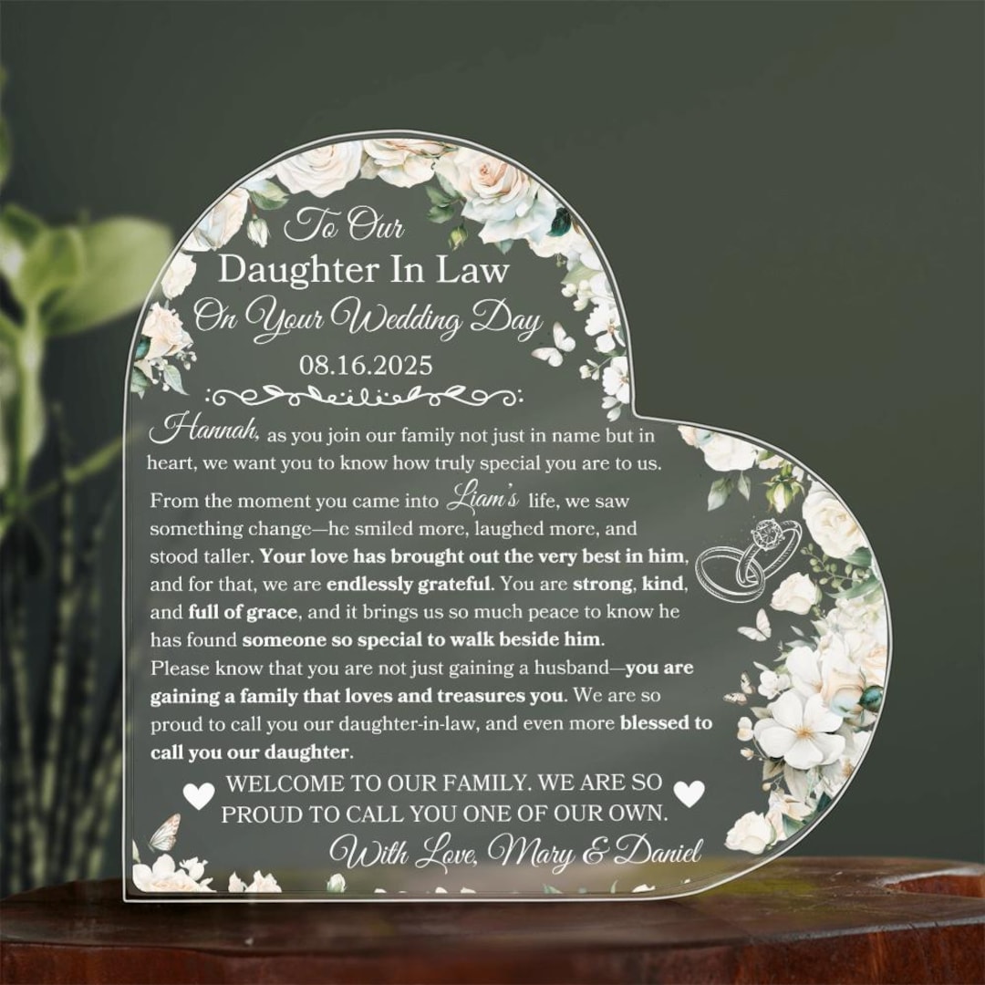 Daughter in Law Wedding Day Gift From Parents of the Groom to Bride ...