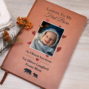 Cartas de mamá o papá para un bebé recién nacido Diario personalizado para una madre primeriza Cuaderno personalizado para el recuerdo del primogénito de los padres