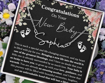 Push Present Gift For New Mom Gift For New Baby Personalized Name Necklace For Baby's Name Custom Necklace For New Mommy Jewelry Keepsake