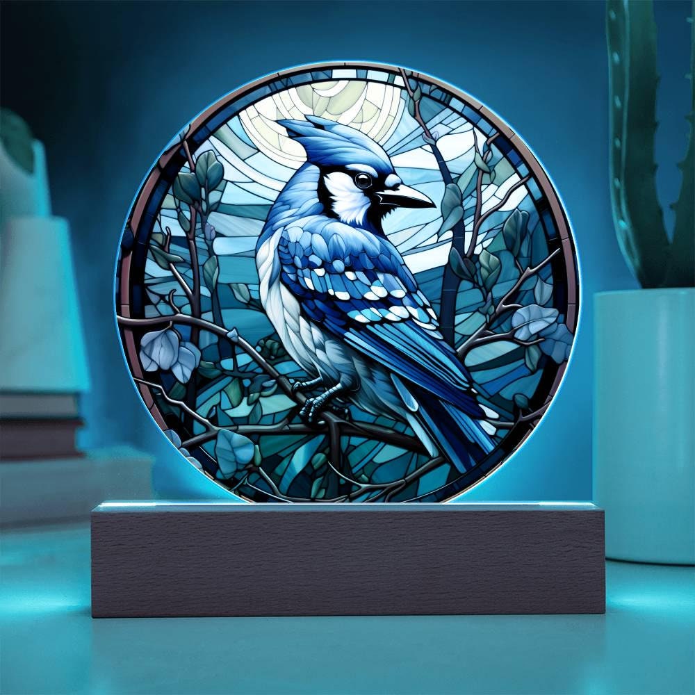 ジム・ハウトマン ヴィンテージ ステンドグラス 二匹の青い鳥 ブルーバード 17261741-467.jpg