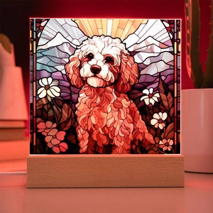 Stained Glass Cockapoo Cockapoo Dog Faux Stained Glass Acrylic Plaque for Dog Mom Gift for ...