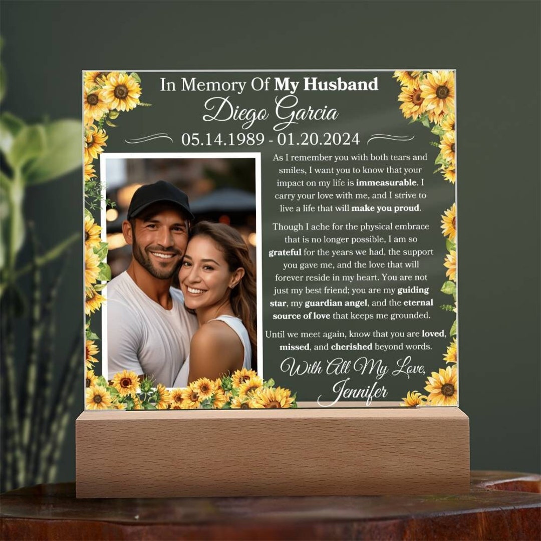 Loss of Husband Personalized Plaque Gift for Memorial Keepsake for(01)