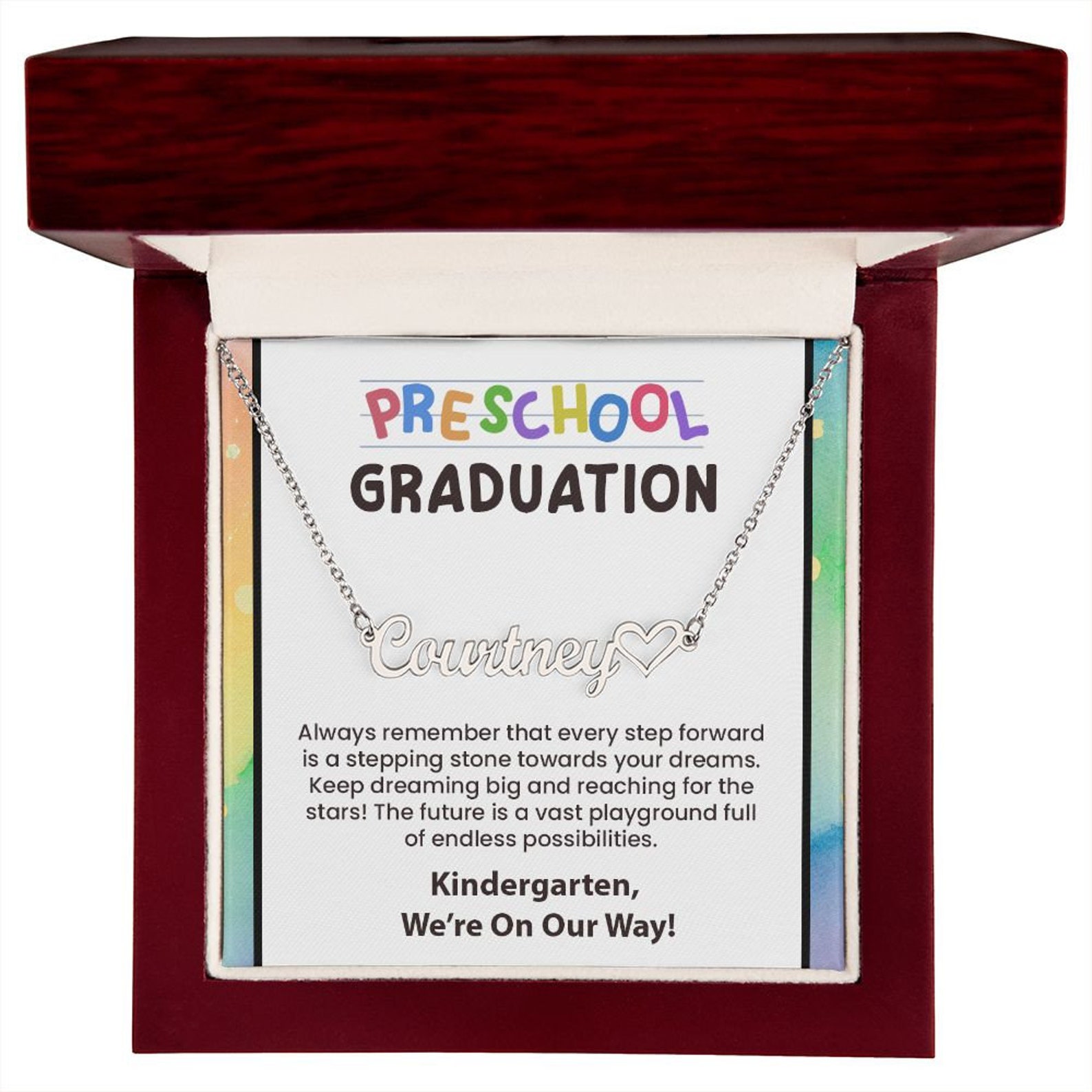 Preschool Graduation Gift for Girl Prek Graduation Necklace Etsy