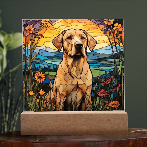 Labrador Retriever Faux Stained Glass Acrylic Plaque Gift For Dog Mom Gifts For Dog Person Gift For Pet Owner Gift For Dog Memorial Plaque