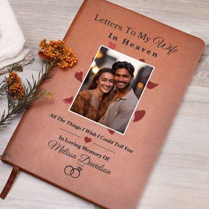 Cartas a mi esposa en el cielo Diario conmemorativo personalizado Regalo por la pérdida de la esposa Recuerdo para viudo Cuaderno de recuerdos para esposas fallecidas