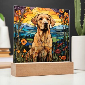 Labrador Retriever Faux Stained Glass Acrylic Plaque Gift For Dog Mom Gifts For Dog Person Gift For Pet Owner Gift For Dog Memorial Plaque