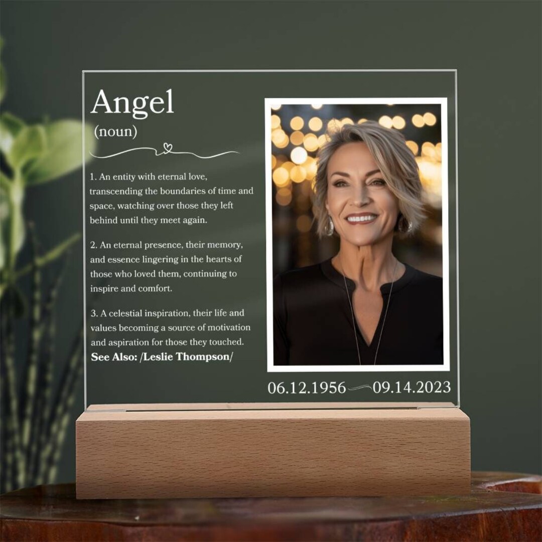 Angel Noun Definition Personalized Plaque for Memorial Keepsake Gift