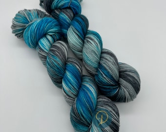 Hand-dyed sock yarn, 4-ply wool, extra fine Merino, 100g each, No. 55