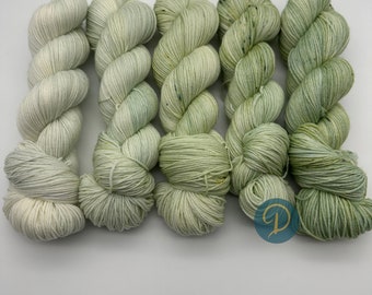 Handgeverfde wol, Fade Set, extra fijne Merino, 5 x 100 g, nr. F4