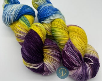 Hand-dyed sock yarn, 6-ply wool, extra-fine Merino, 150g each