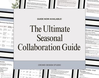 Seasonal Collaboration Guide for Small Business & Side Hustle | Planner, Worksheets, Templates