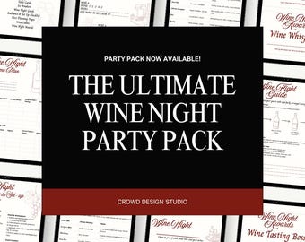 The Ultimate Wine Night Host Party Kit – Printable PDF, Scorecards, Tasting Menu, Games & Decor Guides