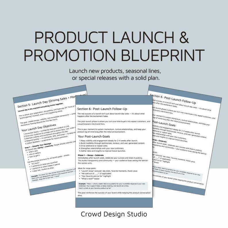 Basic Launch Promotion Product Launch Blueprint for Your Side Hustle or Etsy Shop | Step-by ...