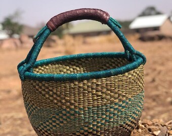 Cesta de mercado tejida a mano / cesta de almacenamiento de mimbre / bolsa de paja tejida / cesta de decoración del hogar / cesta de mano grande / organizador de almacenamiento de habitaciones / ecológico