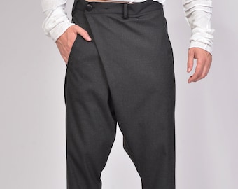 Pantalones de hombre de diseñador, pantalones negros, pantalones sueltos de hombre, pantalones de diseñador, pantalones casuales, A7Studio