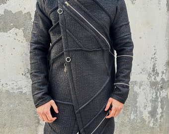 Handmade Extravagant Coat, Men's Coat, Black Coat, Winter