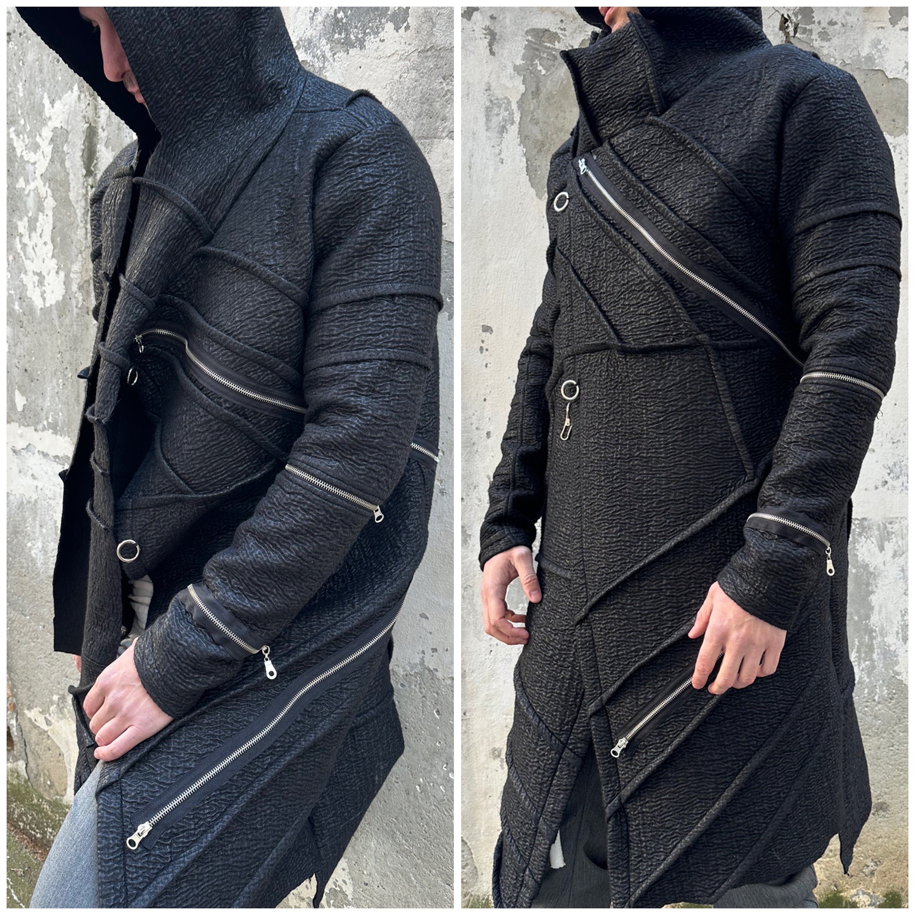 Handmade Extravagant Coat, Men's Coat, Black Coat, Winter