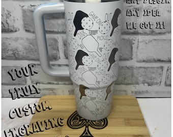 Personalized 30oz Tumbler ANYTHING Custom Engraved w/ Handle & Straw | Custom Engraved 30oz Tumbler | Turnaround 1-Day | Flat rate shipping