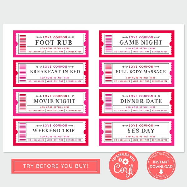 Love Voucher for Him - Etsy