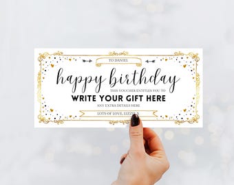Canva, Editable Event Golden Ticket, Print at home Birthday Voucher, Digital Gift Voucher, Surprise Ticket