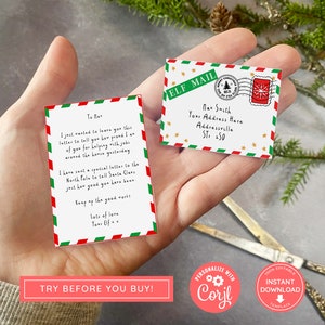 Printable Mini Elf Letter with envelope, Hello from your Elf, Elf Printables, Letter from Elf, Elf Goodbye Letter, Instant Download