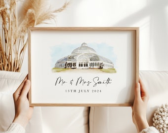 Wedding Venue Gift, Digital Watercolour Venue, Digital Illustration, Wedding Venue Drawing, Digital Download, Wedding gift, Anniversary Gift