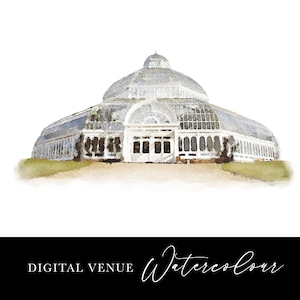 Bruiloft locatie aquarel digitaal bestand, digitale aquarel locatie, aangepaste aquarel illustratie, trouwlocatie tekening digitale download