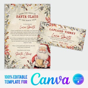 Canva, Ingresso para a Lapônia, Carta do Papai Noel para a Lapônia, Correio do Pólo Norte, Ingresso para o Pai Natal, Ingresso para o Papai Noel, Ingresso para a Lapônia, Imprimível