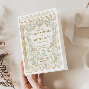 order of service in the style of a vintage book cover