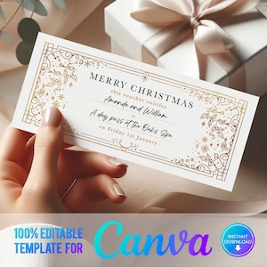 Canva Weihnachtsgeschenkgutschein, Event Ticket, Print at home Weihnachtsgutschein, Digitaler Geschenkgutschein, Überraschungsticket, Last-Minute-Geschenkgutschein