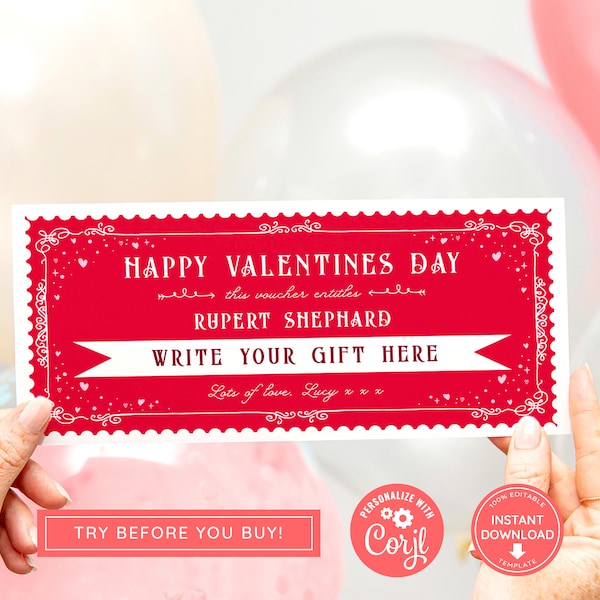 Love Voucher for Him - Etsy